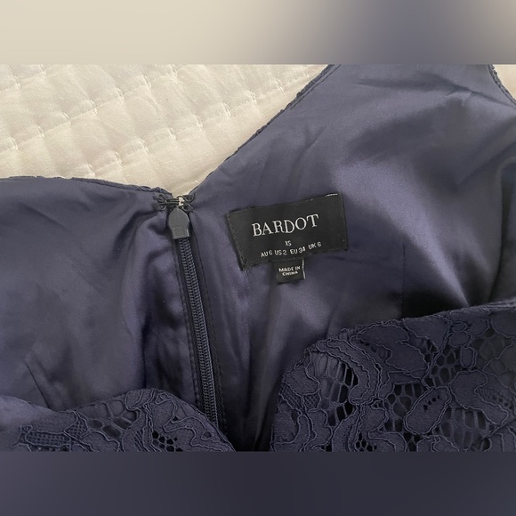 Bardot Adeline Midi Lace Sheath Dress in Navy - Picture 6 of 10